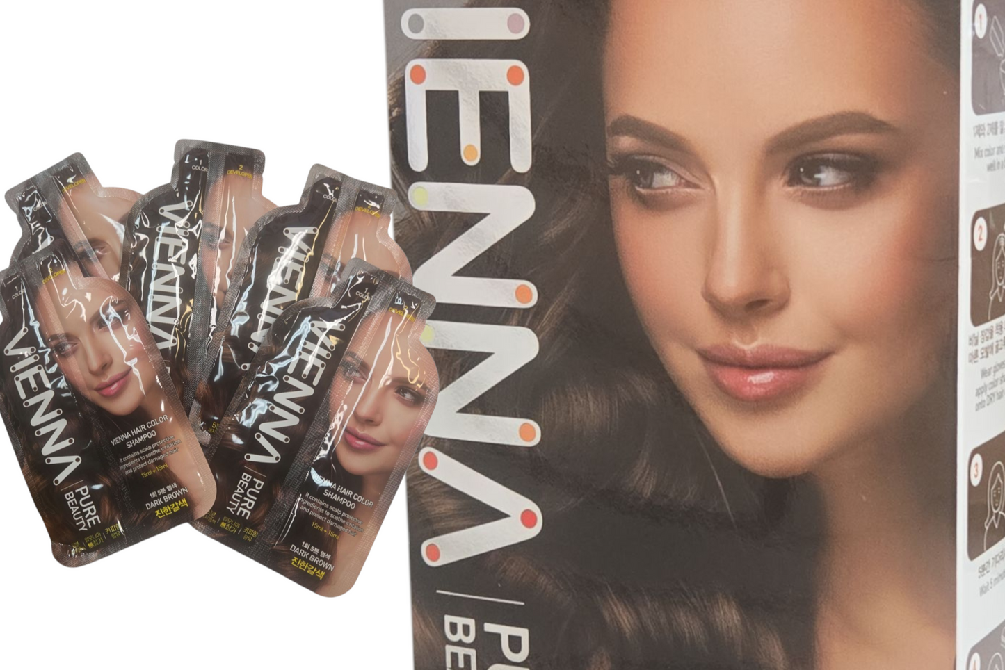 Vienna Pure Beauty Hair Dye Cover Gray Color Shampoo