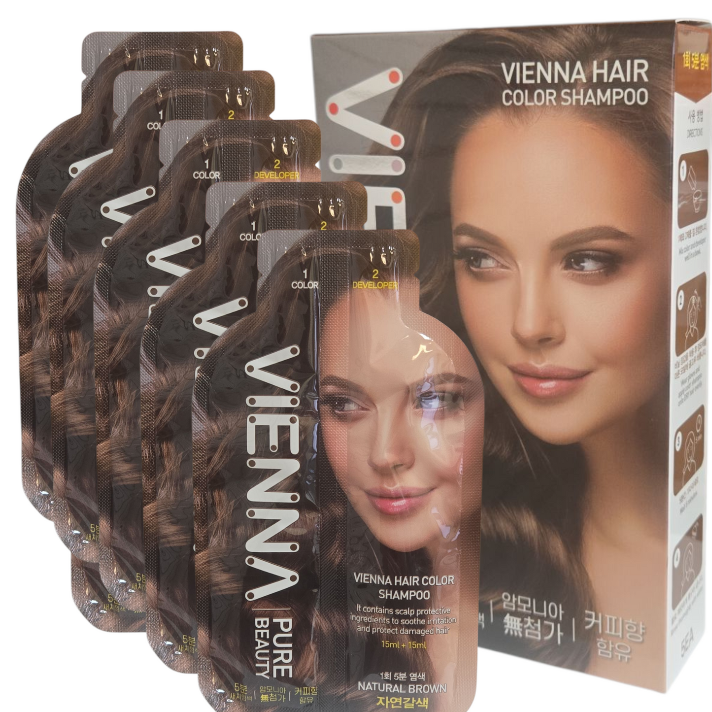 Vienna Pure Beauty Hair Dye Cover Gray Color Shampoo